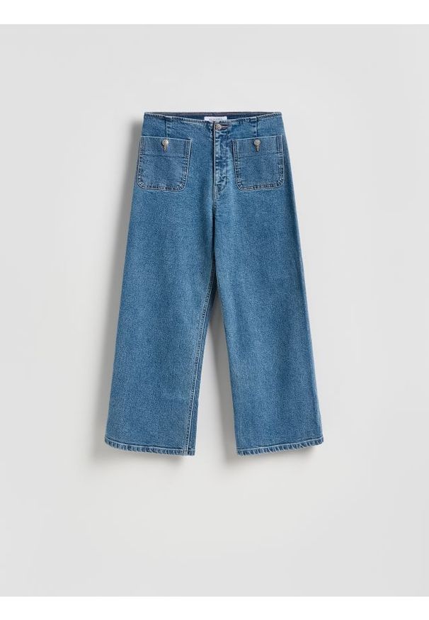 Reserved - Spodnie culotte - niebieski. Kolor: niebieski