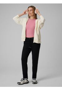 4f - 4F Top slim z prążkowanej dzianiny damski - szary M. Kolor: różowy. Materiał: prążkowany, dzianina #2