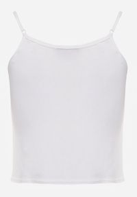 Renee - Biały Prążkowany Top na Ramiączkach z Bawełny z Guzikami Bernesa. Okazja: na co dzień. Kolor: biały. Materiał: prążkowany, bawełna. Długość rękawa: na ramiączkach. Styl: casual #3