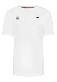 Lacoste T-Shirt TH8309 Biały Regular Fit. Kolor: biały. Materiał: bawełna #5