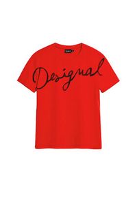 Desigual T-Shirt Florencia 26SWTK07 Czerwony Regular Fit. Kolor: czerwony. Materiał: bawełna #6