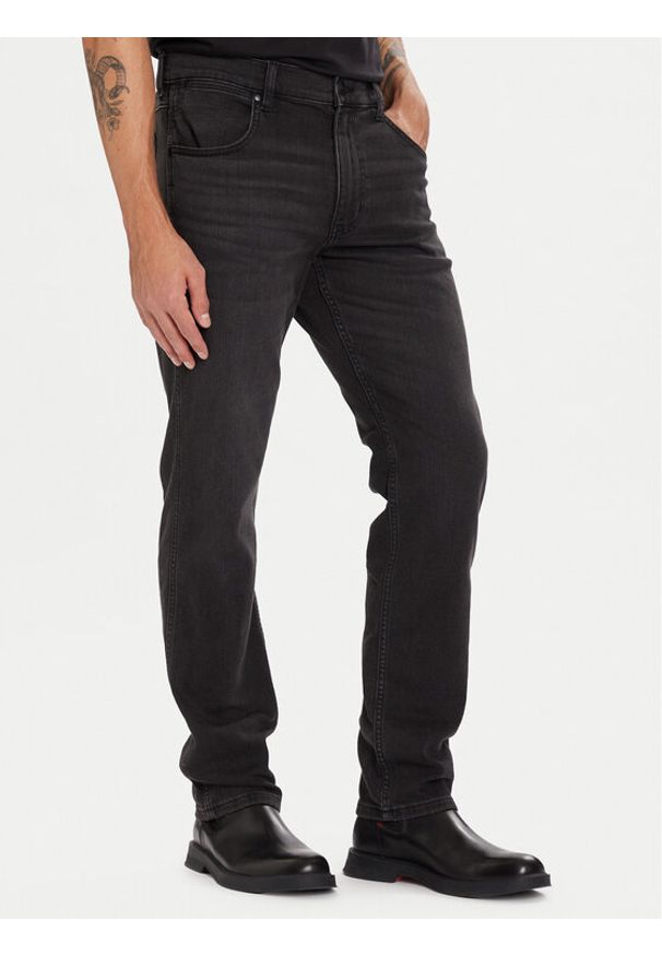 Wrangler Jeansy Greensboro 112371640 Szary Straight Fit. Kolor: szary