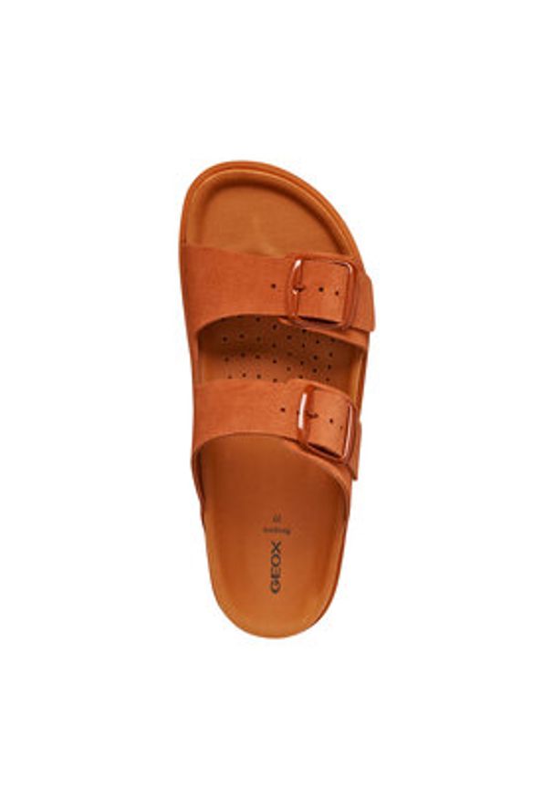 Geox Klapki D Sandybett D558RA 00022 C6014 Brązowy. Kolor: brązowy. Materiał: zamsz, skóra