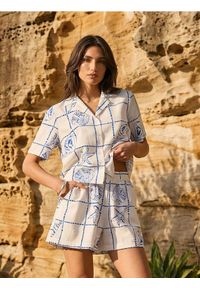 Sinsay - Koszula z morskim nadrukiem, z wiskozą - wielobarwny. Kolor: morski. Materiał: wiskoza. Wzór: nadruk #1