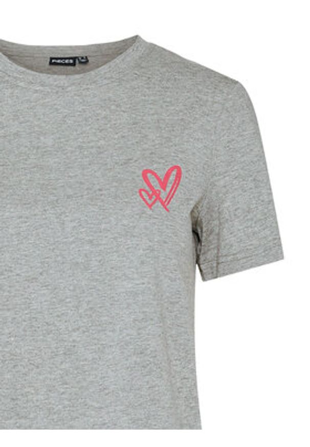 Pieces T-Shirt Maria 17155082 Szary Relaxed Fit. Kolor: szary. Materiał: bawełna