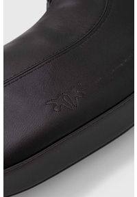 Pinko torebka skórzana kolor czarny. Kolor: czarny. Materiał: skórzane #6