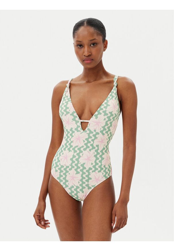 Roxy Strój kąpielowy Hibiscus Daze ERJX103713 Beżowy. Kolor: beżowy. Materiał: syntetyk