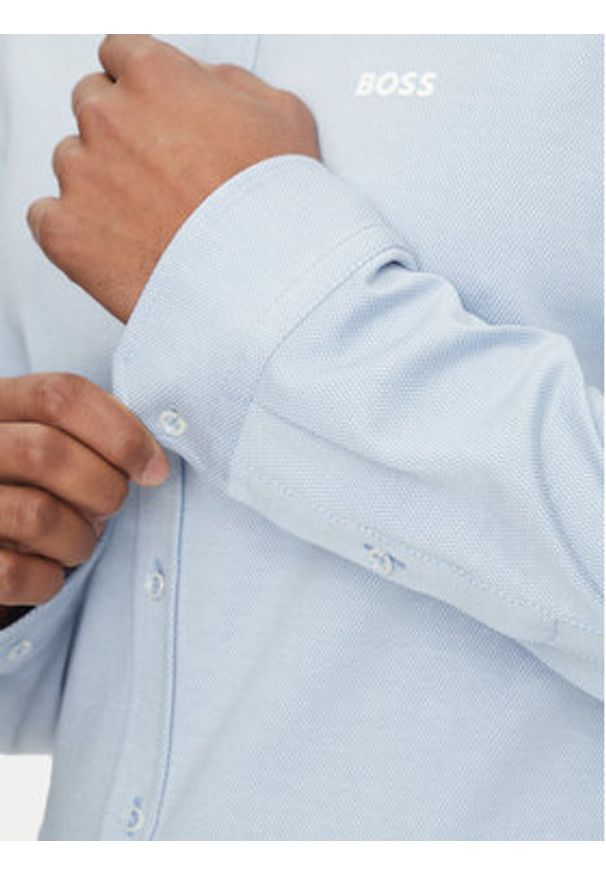 BOSS Koszula 50533163 Błękitny Regular Fit. Kolor: niebieski. Materiał: bawełna