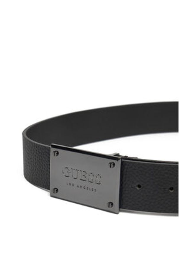 Guess Pasek Męski BMGRTU P5140 Czarny. Kolor: czarny. Materiał: skóra