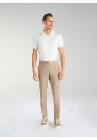 Pako Lorente - PAKO LORENTE – Beżowe wełniane spodnie męskie. Okazja: na ślub cywilny, na wesele, na komunię. Kolor: beżowy. Materiał: wełna. Styl: boho #8