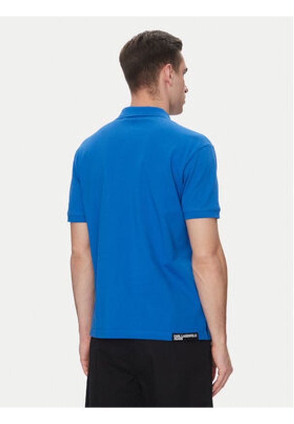 Karl Lagerfeld Jeans Polo A2M17094 Niebieski Regular Fit. Typ kołnierza: polo. Kolor: niebieski. Materiał: bawełna
