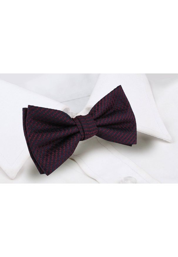 Mucha Męska z Poszetką - Chattier - Bordowa, Mikrowzór. Kolor: czerwony. Styl: sportowy, elegancki