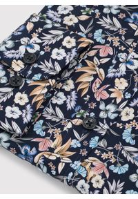 Pako Lorente - PAKO LORENTE - Granatowa koszula w kwiaty. Kolor: niebieski. Materiał: elastan, bawełna. Długość rękawa: długi rękaw. Długość: długie. Wzór: kwiaty #4