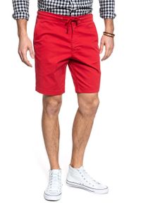 Lee - SPODENKI LEE DRAWSTRING SHORT CHINESE RED L73ULV50. Materiał: materiał