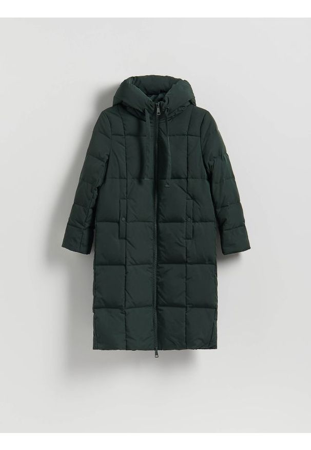 Reserved - Pikowana kurtka z puchem - morski. Kolor: morski. Materiał: puch