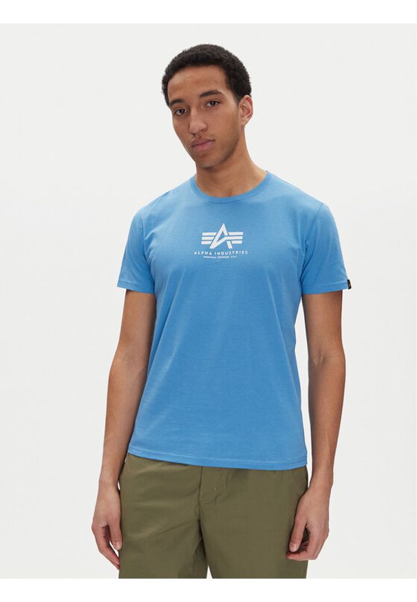 Alpha Industries T-Shirt Basic 118533 Niebieski Regular Fit. Kolor: niebieski. Materiał: bawełna