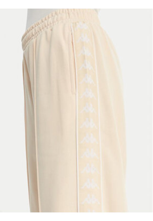Kappa Spodnie dresowe Banda Malorie 37256WW Écru Regular Fit. Kolor: kremowy. Materiał: bawełna