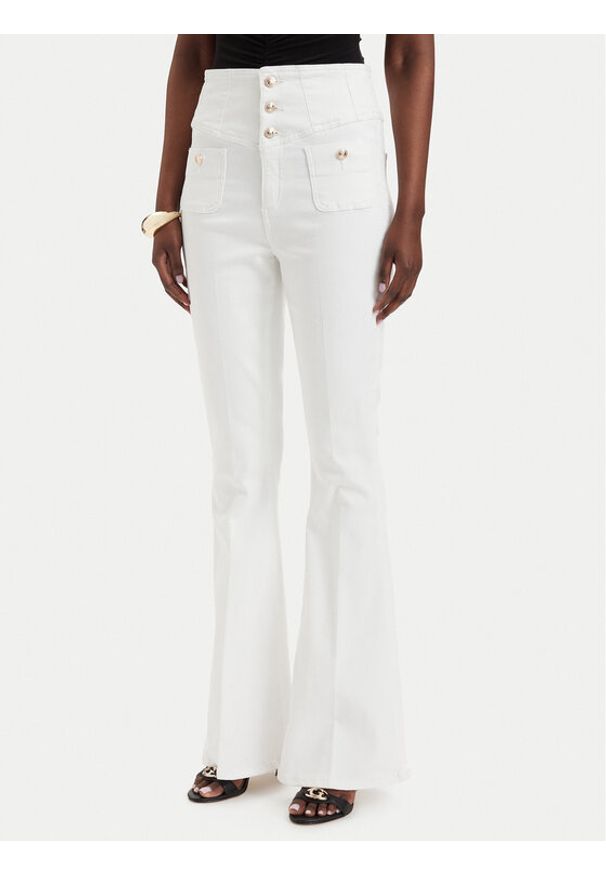 Guess Jeansy W6GA14 D0857 Kremowy Slim Fit. Kolor: kremowy