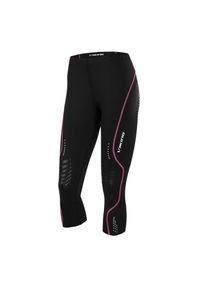 Spodnie damskie legginsy 3/4 Viking Ingrid Capri. Kolor: wielokolorowy, czarny, różowy. Sport: bieganie #1