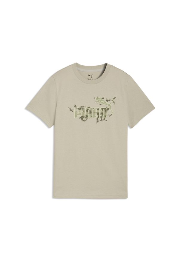 Puma - Młodzieżowa koszulka Essentials Camo PUMA. Kolor: beżowy. Sport: joga i pilates