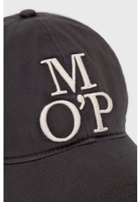 Marc O'Polo czapka kolor szary z aplikacją. Kolor: szary. Materiał: bawełna. Wzór: aplikacja