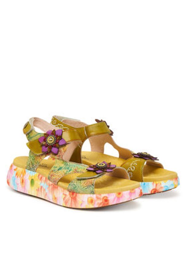 Laura Vita Sandały Nikito 03 Zielony. Kolor: zielony. Materiał: skóra