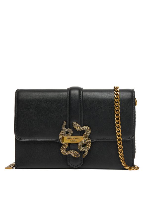 Just Cavalli Torebka 79RA5PA6 Czarny. Kolor: czarny. Materiał: skórzane