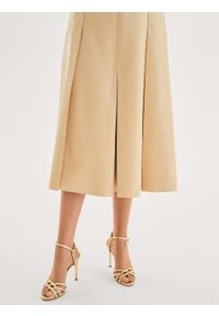 Kazar - Złote sandały z przeplatanymi paskami. Zapięcie: pasek. Kolor: złoty. Materiał: skóra. Wzór: paski. Obcas: na obcasie. Styl: elegancki, wizytowy. Wysokość obcasa: wysoki #4