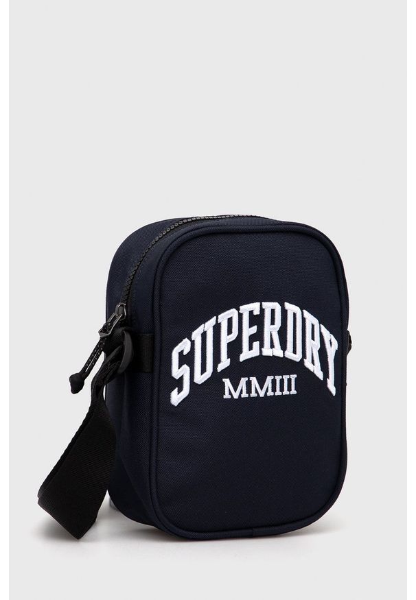Superdry Saszetka kolor granatowy. Kolor: niebieski