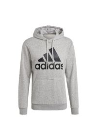 Adidas - Bluza z kapturem adidas Essentials Big Logo. Typ kołnierza: kaptur. Kolor: czarny, szary, wielokolorowy. Materiał: bawełna, materiał. Sport: fitness