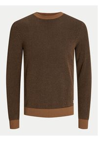 Jack & Jones - Jack&Jones Sweter Globe 12258139 Brązowy Regular Fit. Kolor: brązowy. Materiał: bawełna #3