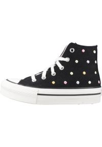 Converse - Kapcie CONVERSE CHUCK TAYLOR ALL STAR LIFT EMBROIDERED POLKA DOTS PLATFORM Czarn. Kolor: czarny. Materiał: tkanina. Obcas: na platformie