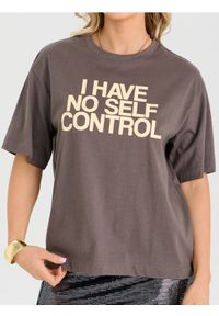 Sinsay - Bawełniana koszulka z napisem - szary. Kolor: szary. Materiał: bawełna. Wzór: napisy #1