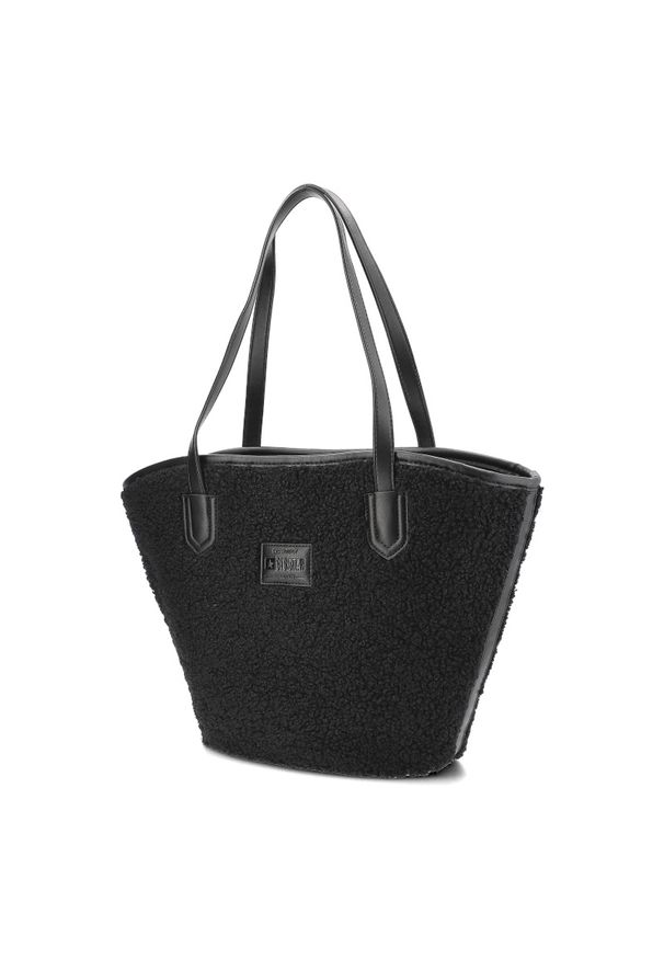 Big-Star - Czarna Torebka Big Star 2w1 Damska Shopperka + Kosmetyczka. Kolor: czarny. Styl: casual, elegancki. Rodzaj torebki: na ramię