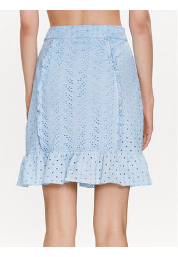 Guess Spódnica mini Aini W3GD0A KALQ0 Niebieski Slim Fit. Kolor: niebieski. Materiał: bawełna