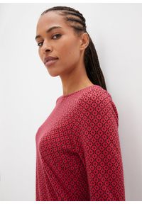 bonprix - Sukienka Punto di Roma w żakardowy wzór, z materiału z domieszką wiskozy. Kolor: czerwony. Materiał: wiskoza, materiał, żakard. Długość: midi #2