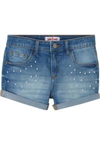 bonprix - Szorty jeansowe, średni stan. Kolor: niebieski. Wzór: aplikacja. Styl: elegancki #1