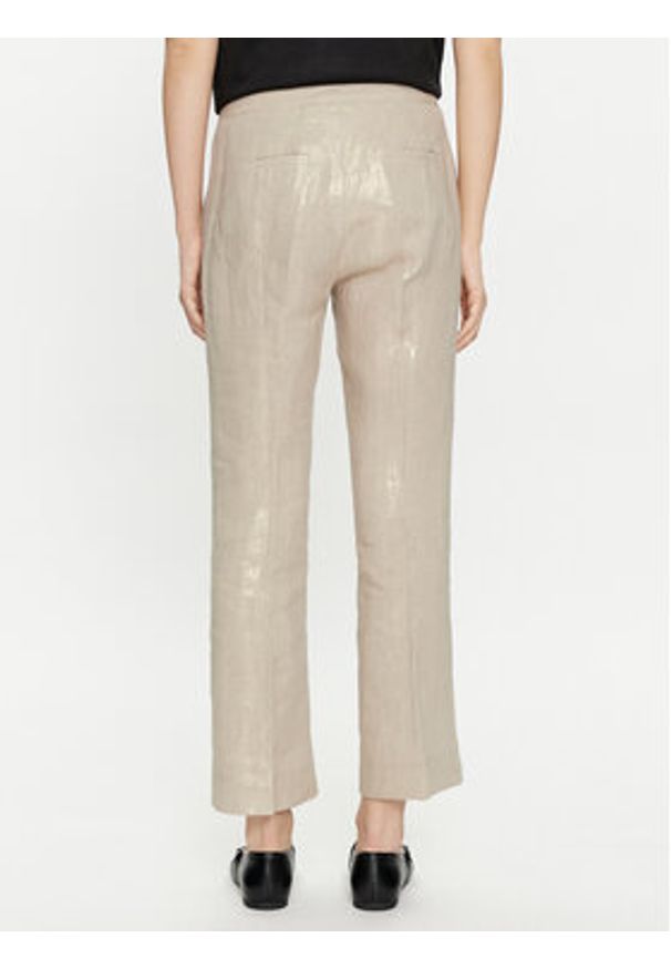 Marella Spodnie materiałowe Turbigo 2413131164 Beżowy Regular Fit. Kolor: beżowy. Materiał: len