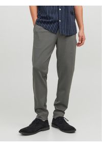 Jack & Jones - Jack&Jones Chinosy Marco 12173623 Szary Slim Fit. Kolor: szary. Materiał: syntetyk