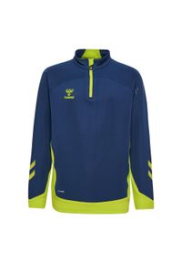 Kurtka dziecięca Hummel hmlLEAD half zip. Kolor: niebieski. Wzór: jodełka, nadruk. Sport: piłka nożna #1
