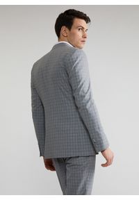 Pako Lorente - PAKO LORENTE – Szare spodnie garniturowe P22SF-6G-008-S-S. Kolor: szary. Materiał: poliester, wełna, elastan. Wzór: kratka #5