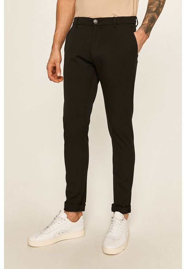 Tailored & Originals - Spodnie. Kolor: czarny. Materiał: elastan, poliester, dzianina, wiskoza. Wzór: gładki