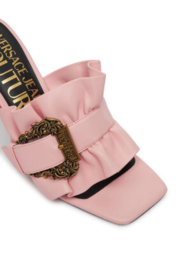 Versace Jeans Couture Klapki 78VA3S70 Różowy. Kolor: różowy. Materiał: skóra