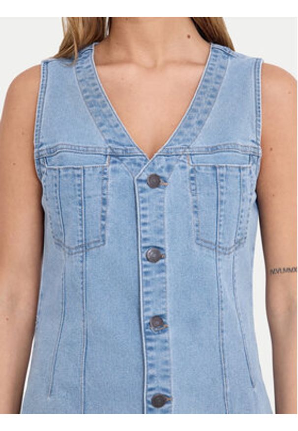 Noisy may - Noisy May Sukienka jeansowa Rikka 27033695 Niebieski Slim Fit. Kolor: niebieski. Materiał: bawełna