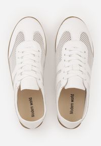 Born2be - Białe Sneakersy Typu Tenisówki z Siateczkowymi Wstawkami Corigoria. Okazja: na co dzień. Kolor: biały. Materiał: jeans #2