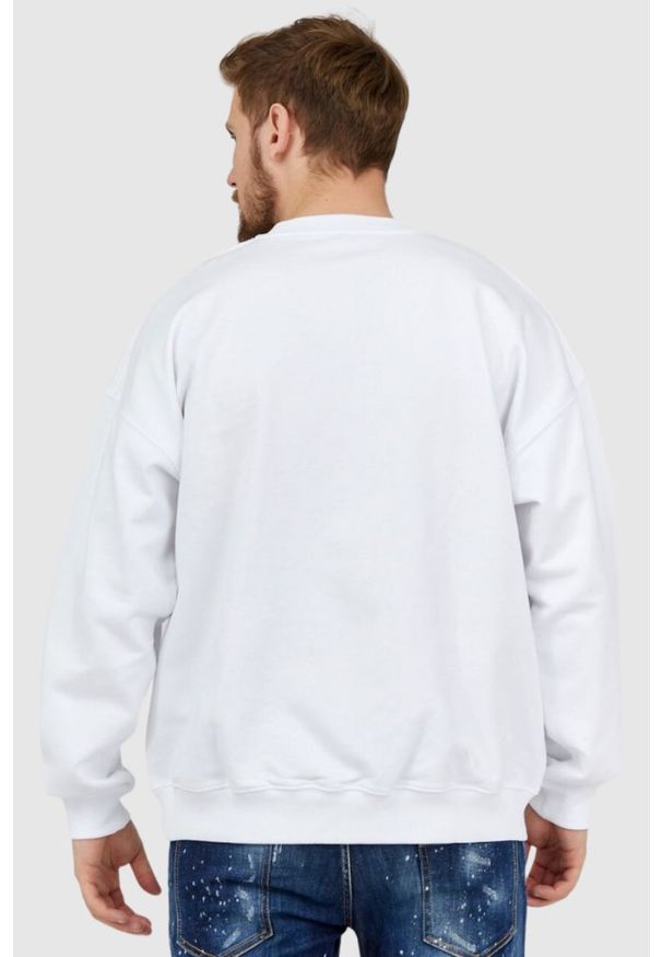 Diesel - DIESEL Biała bluza męska z wytłaczanym logo, Rozmiar S. Kolor: biały. Materiał: prążkowany