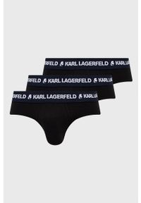 Karl Lagerfeld slipy (3-pack) męskie kolor granatowy. Kolor: niebieski. Materiał: bawełna
