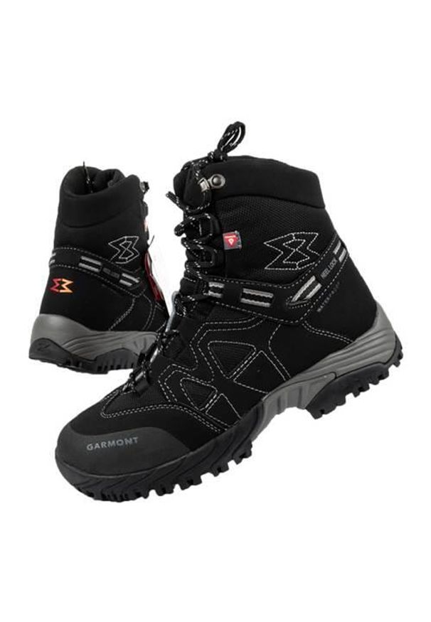 Buty trekkingowe męskie Garmont Momentum WP. Wysokość cholewki: za kostkę. Zapięcie: sznurówki. Kolor: wielokolorowy, czarny. Materiał: guma, materiał, syntetyk. Szerokość cholewki: normalna