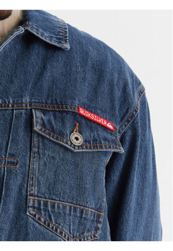 Quiksilver Kurtka jeansowa All Ride Denim Jkt EQYJK04177 Niebieski Regular Fit. Kolor: niebieski. Materiał: bawełna