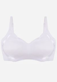 Renee - Biały Biustonosz Ozdobiona Przezroczystymi Wstawkami z Usztywnieniem Seanael. Kolor: biały. Materiał: dresówka. Rodzaj stanika: przezroczysty. Wzór: aplikacja #1